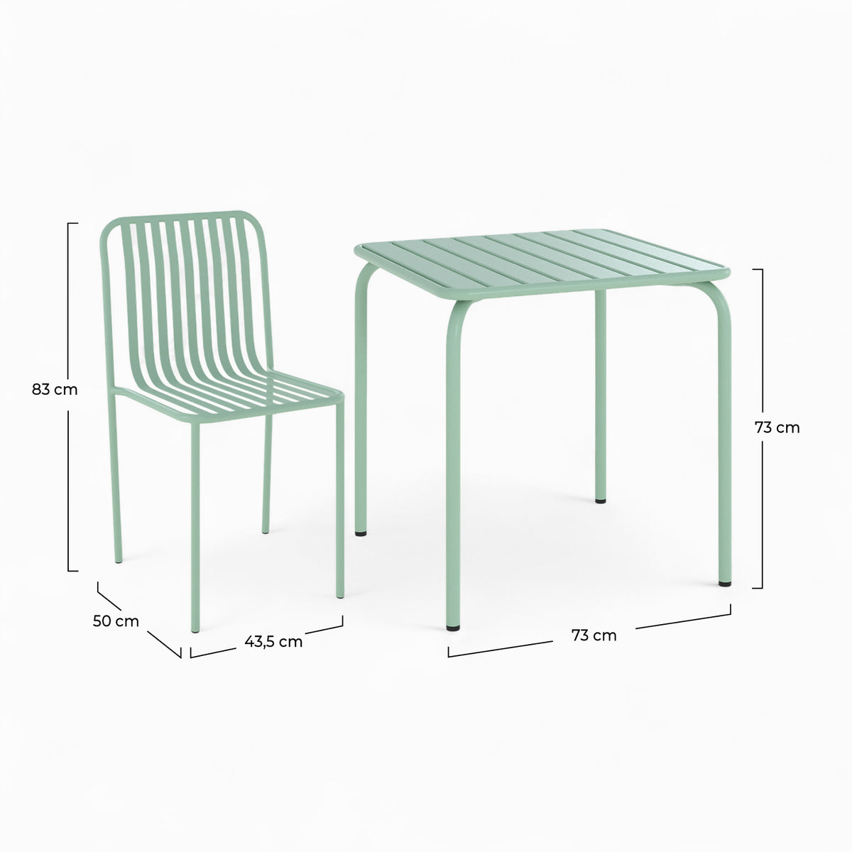 indus table et chaises de jardin metal vert yumi 2 personnes_1