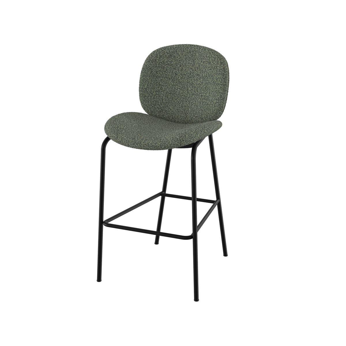 iris chaise pour ilot central en tissu boucle vert kaki lot de 2