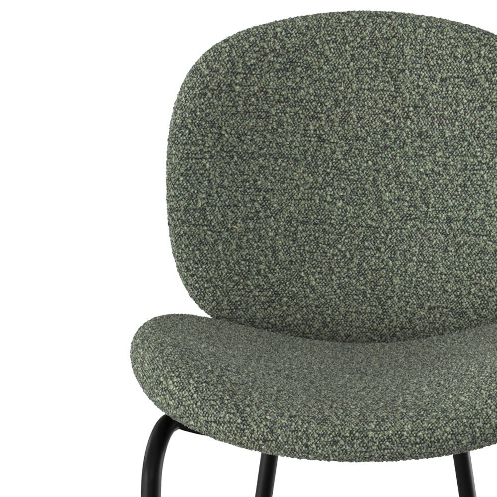 iris lot de 2 chaise pour ilot central en tissu boucle vert kaki