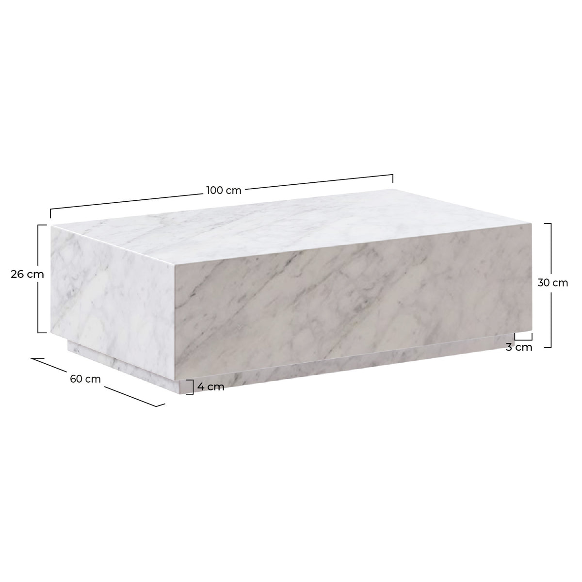 Izae table basse marbre blanc