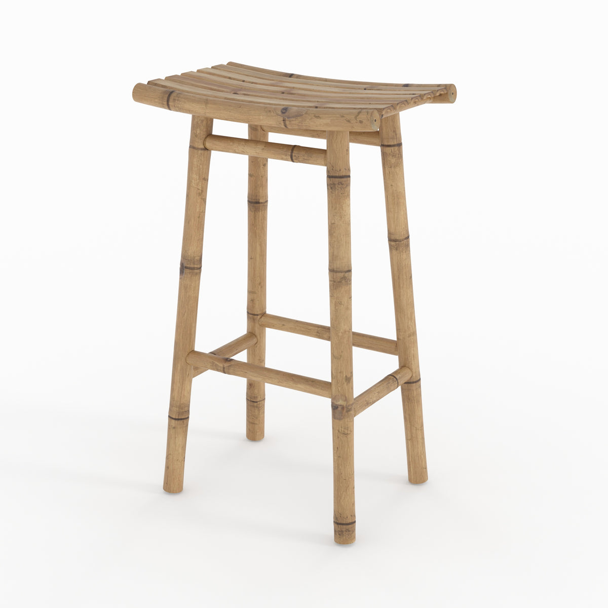 jardin tabouret de bar en bambou vadella 74 cm
