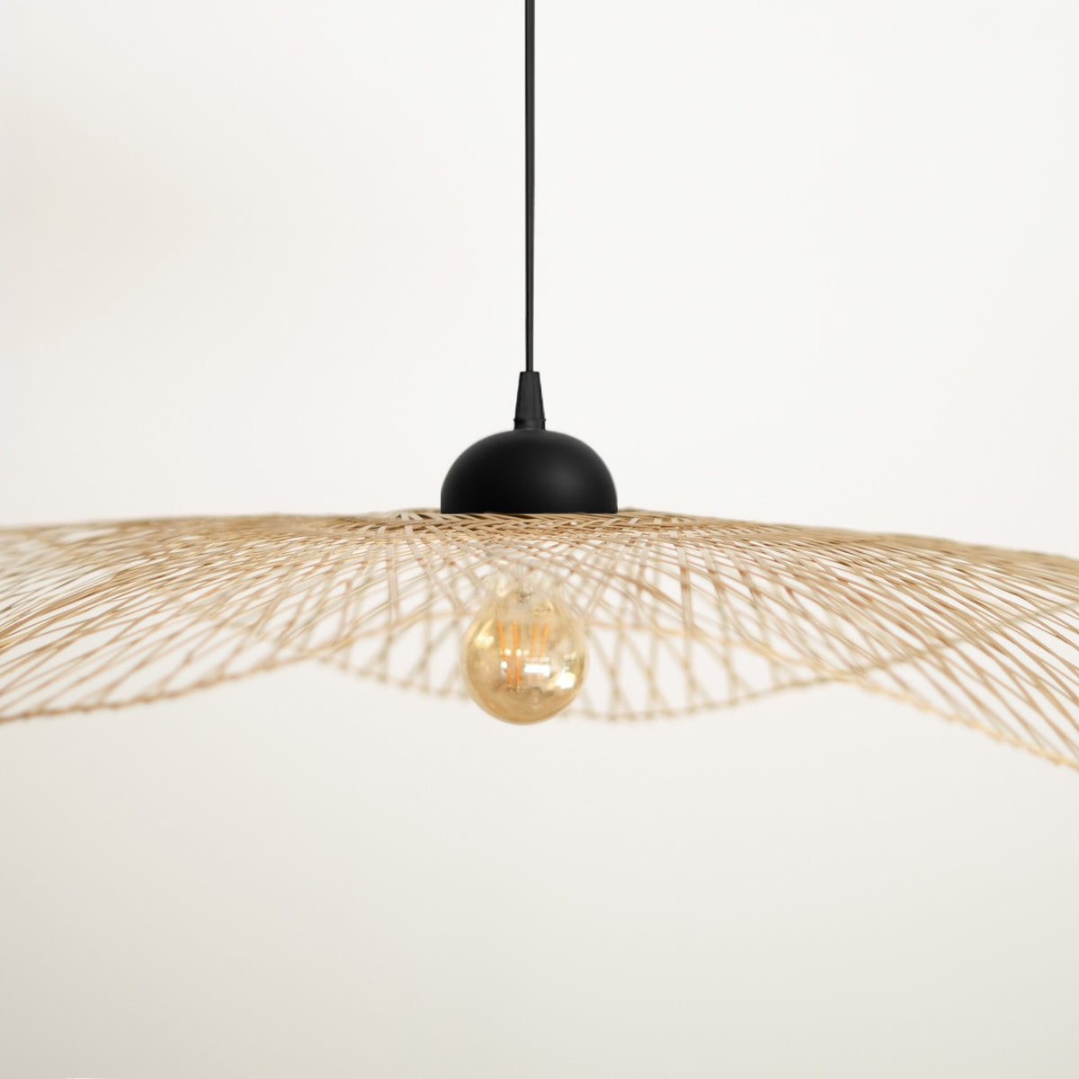 Jipi suspension rotin et fil noir