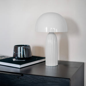 lampada da tavolo champignon joy bianca