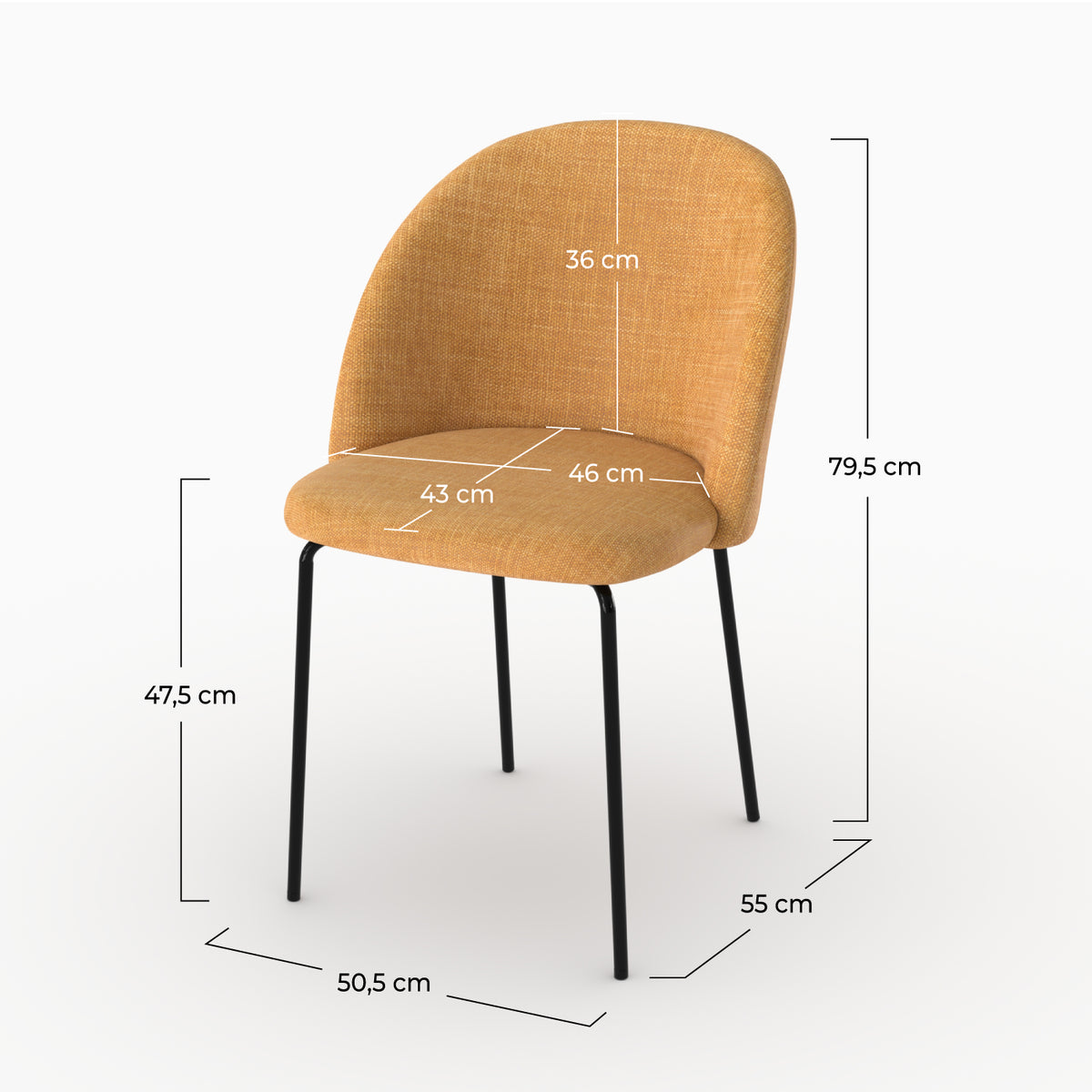Karl chaises lot 2 texture tissu jaune moutarde