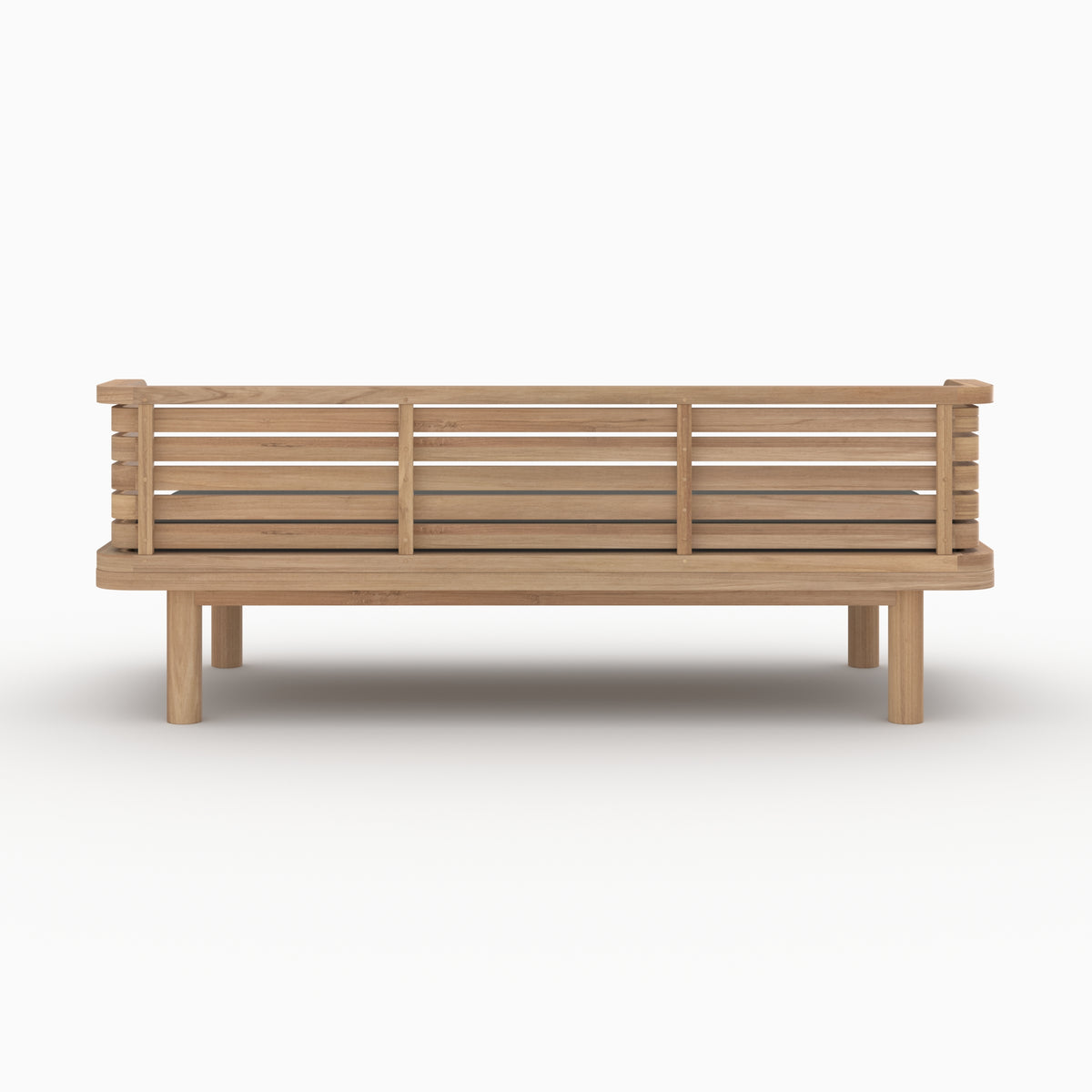 Kilda canapé jardin teck massif coussin gris 2 places