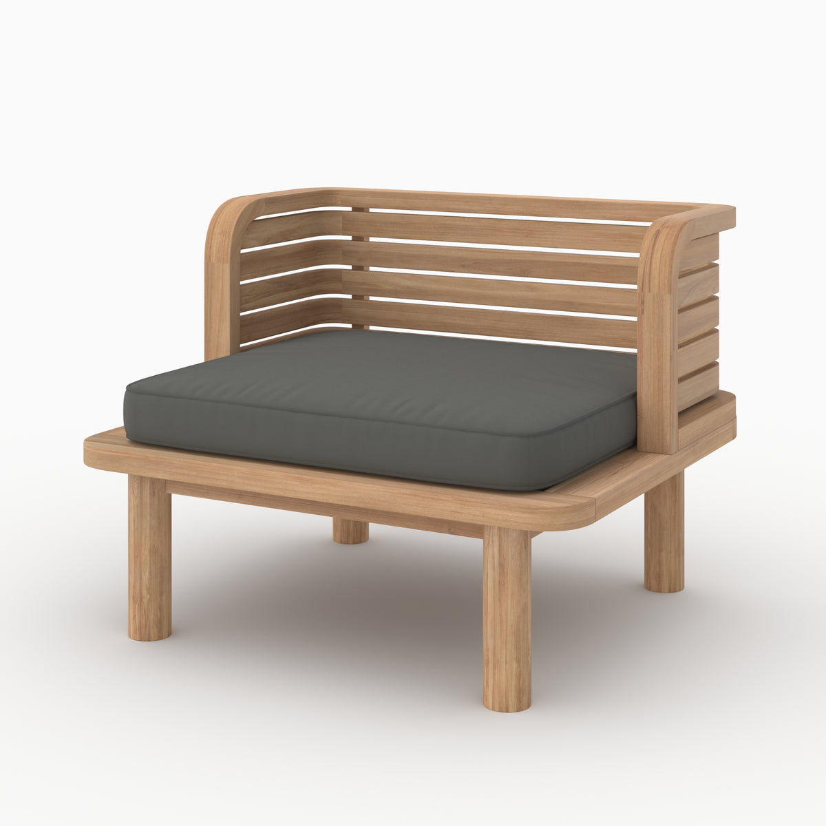 Kilda fauteuil extérieur teck massif avec coussin gris