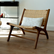 kilka fauteuil chevron bois de teck tressage rotin