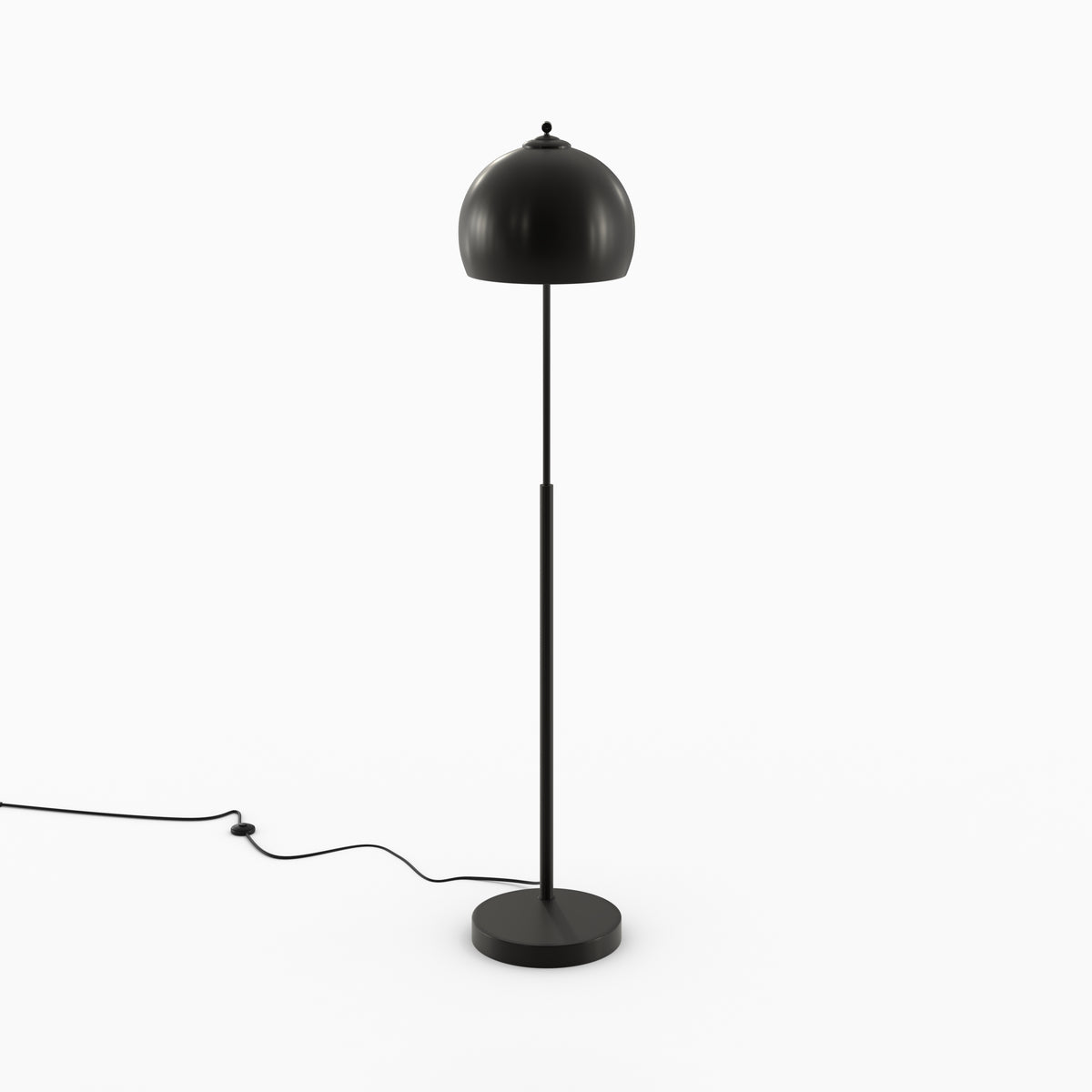 lampadaire dinard in metallo nero arrotondato