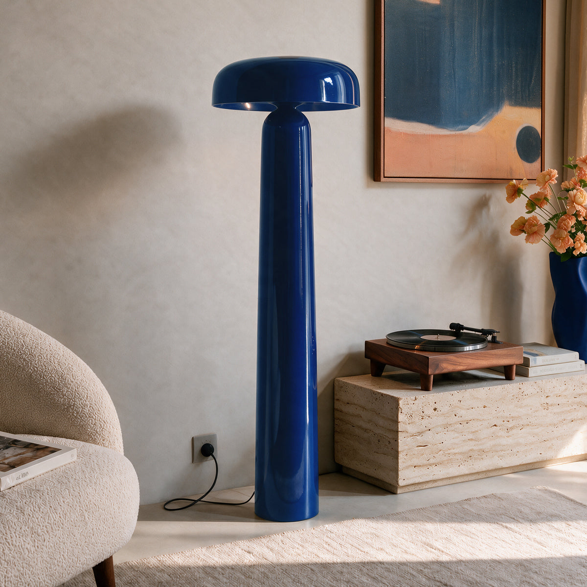 Lampadaire glossy bleu foncé Livia – Maison Pavane
