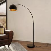 lampada da terra nera in metallo dinard arrotondata