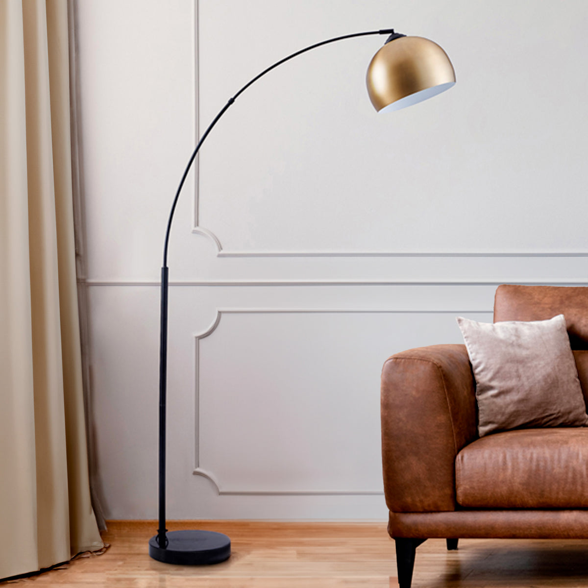 lampadaire noir et dore cinard rdv deco arrondi