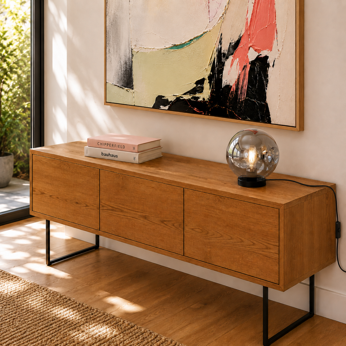 Lampe à poser Brume chrome buffet ambiance – Maison Pavane