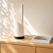 Lampe à poser Elya papier mâché bois blanc ambiance séjour lumière naturelle – Maison Pavane