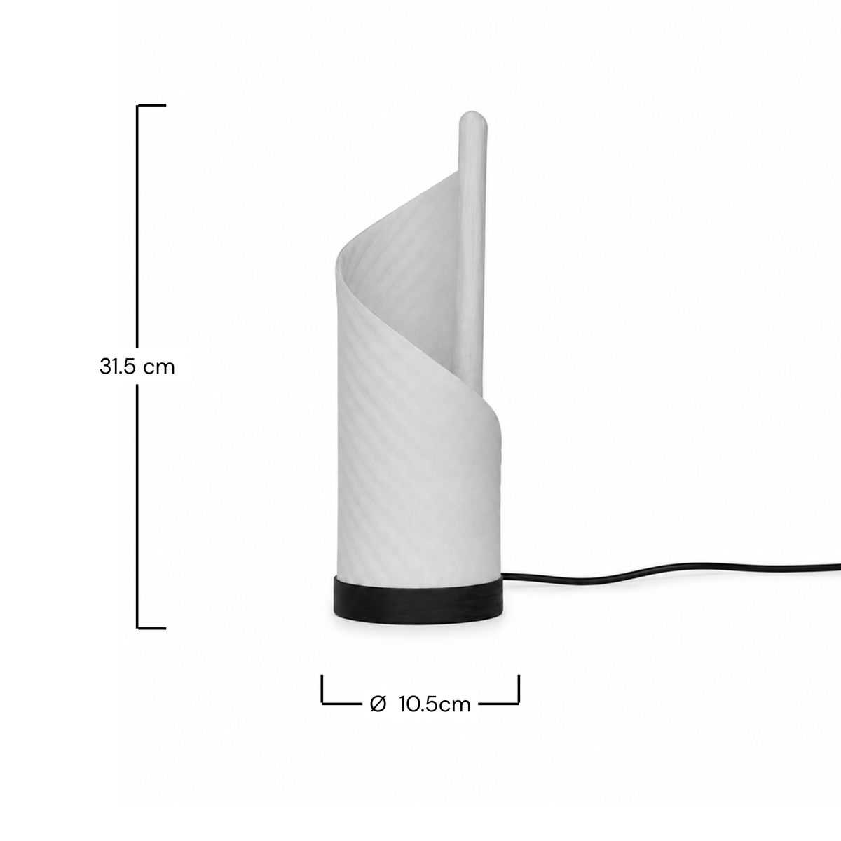Lampe à poser Elya papier mâché bois blanc dimensions cotes – Maison Pavane