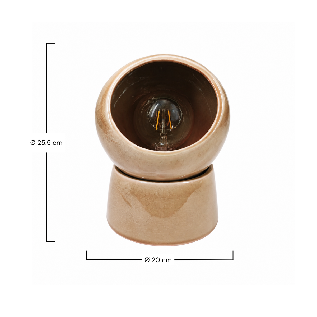 Lampe à poser Halo céramique beige dimensions cotes – Maison Pavane