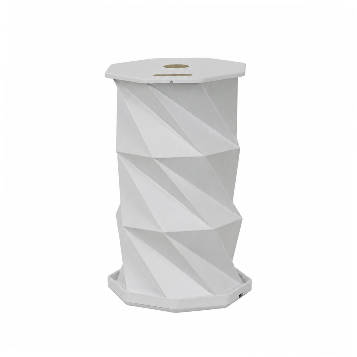 Lampe à poser Kami papier blanc packshot fond blanc face – Maison Pavane