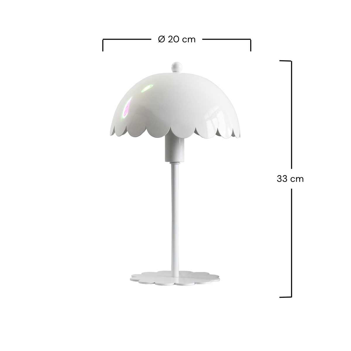 Lampe à poser Margot métal blanc dimensions cotes – Maison Pavane