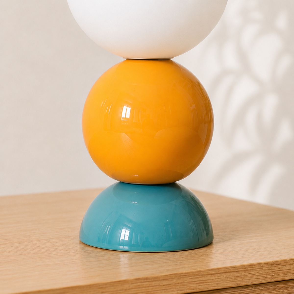 Lampe à poser Pili céramique bleu jaune séjour – Maison Pavane