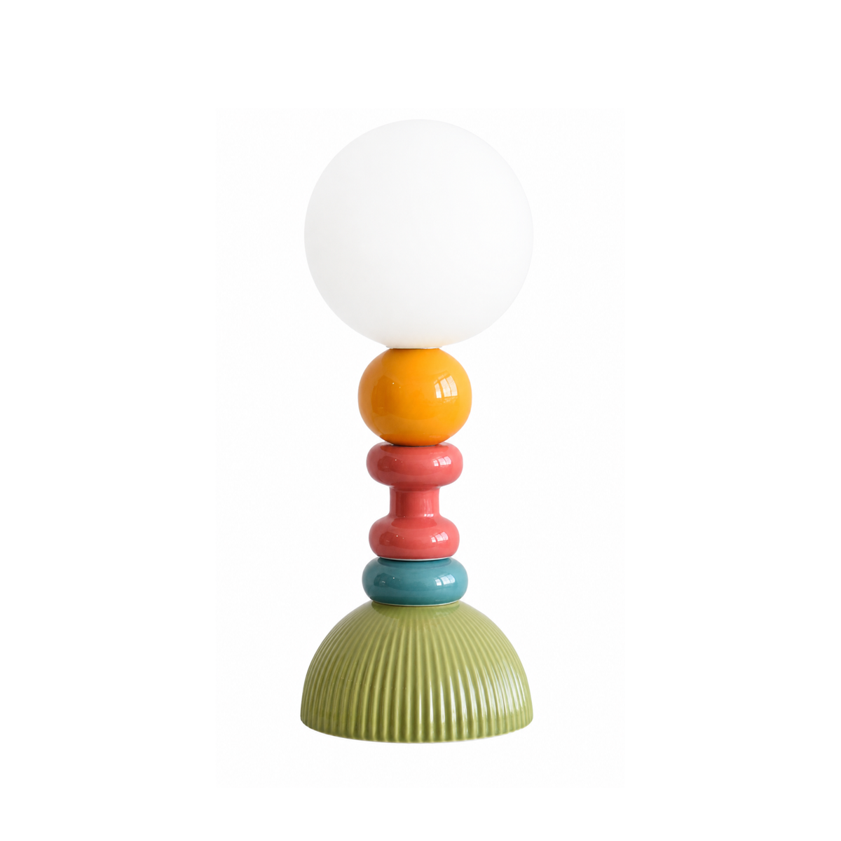 Lampe à poser Pili céramique multicolore face – Maison Pavane