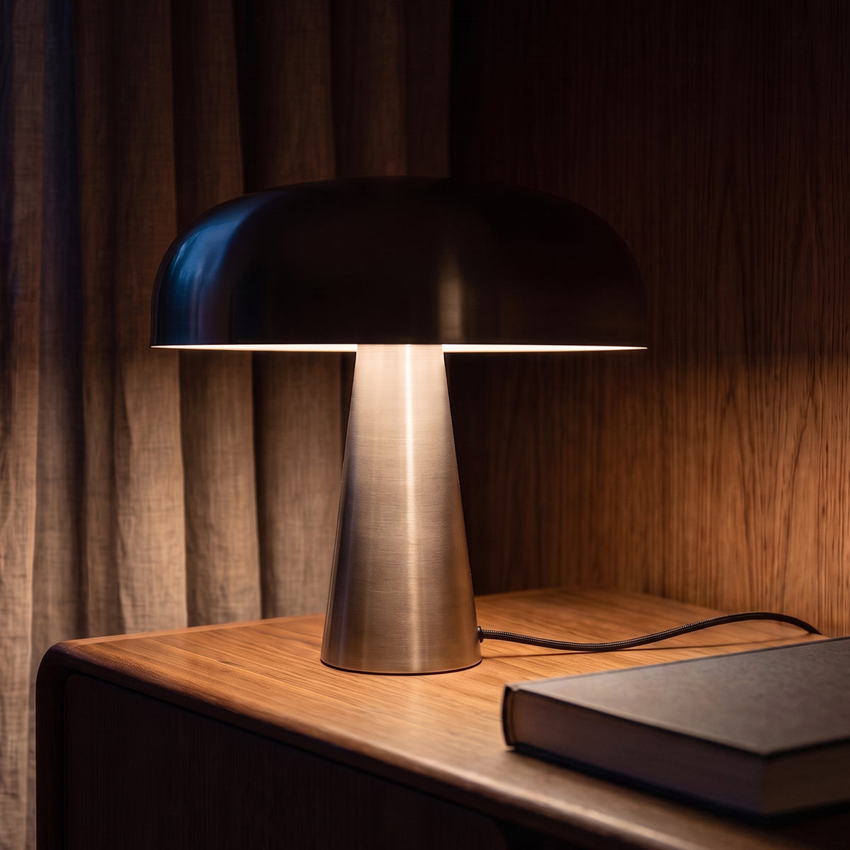 Lampe allumée en métal brossé Livia – Maison Pavane