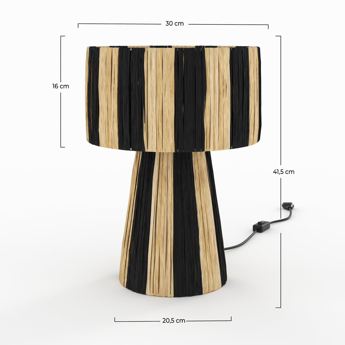 lampe decorative rayee noire solea palmier boheme