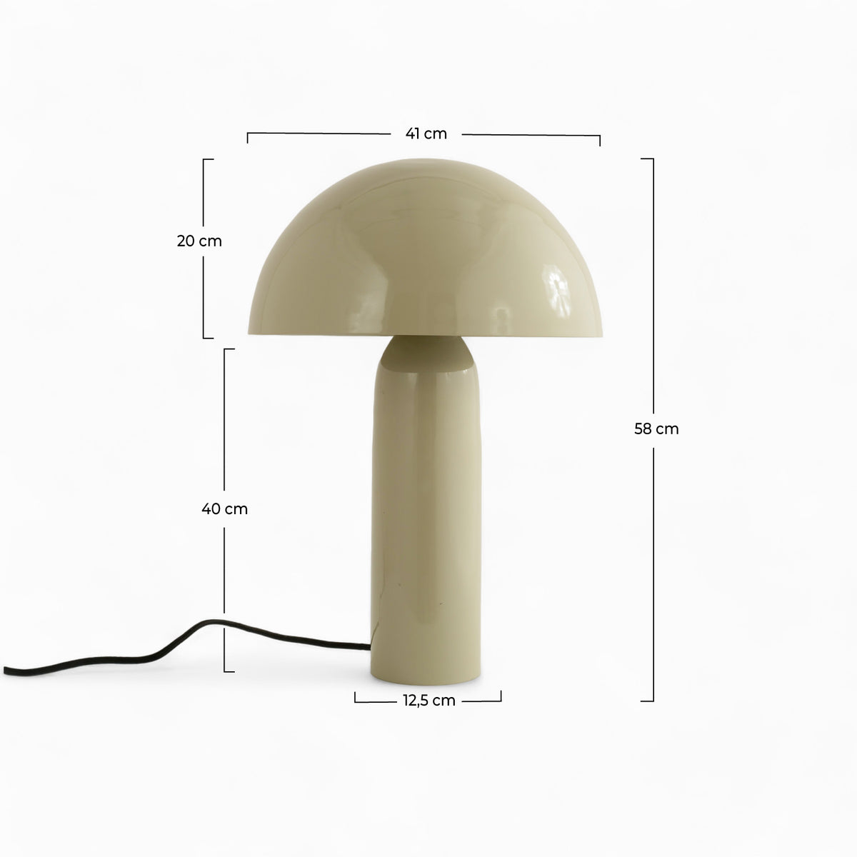 lampada in metallo grigio argilla lucida enais