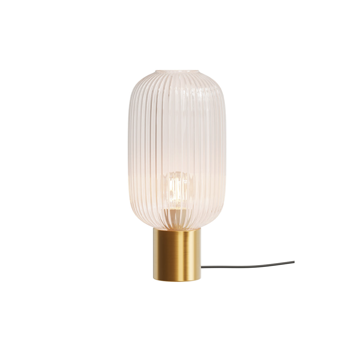 lampe lou a poser en verre cannele