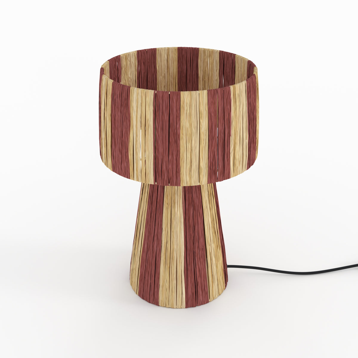 lampe rayee terracotta solea feuille de palmier boheme