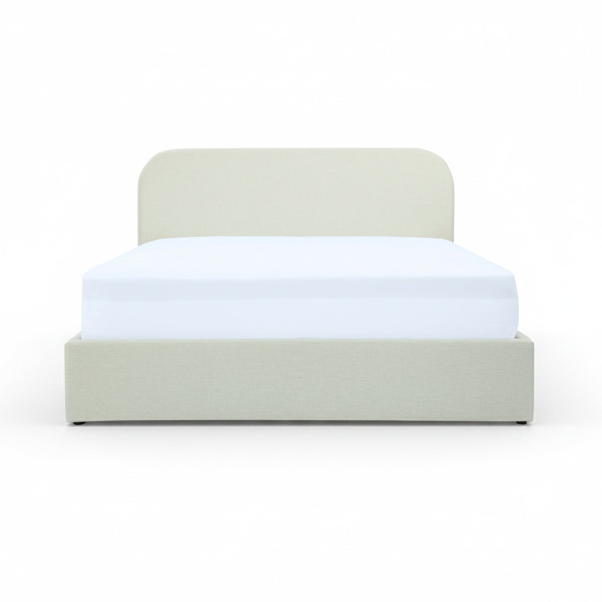 Lit double coffre Tilly tissu gris beige 160x200