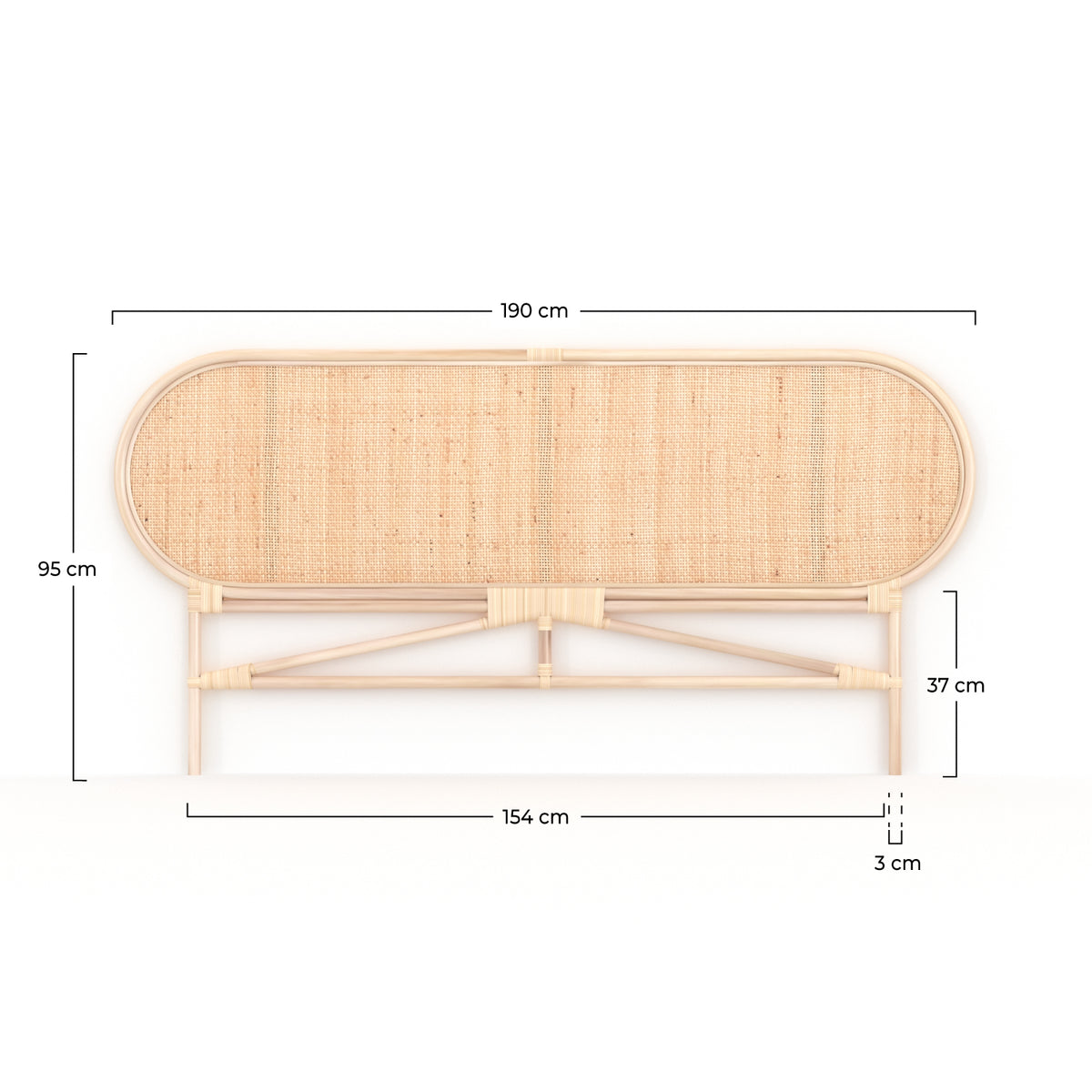 Lit rotin Navahino tête 160cm