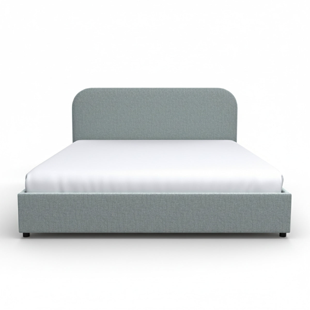 Lit Tilly coffre tissu gris 160x200