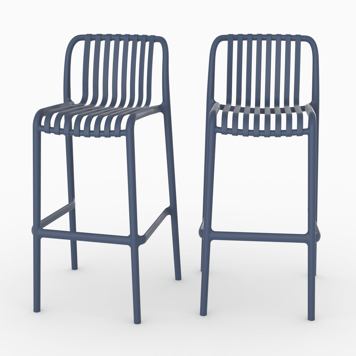 Lot 2 chaises bar Duli bleu marine 76cm