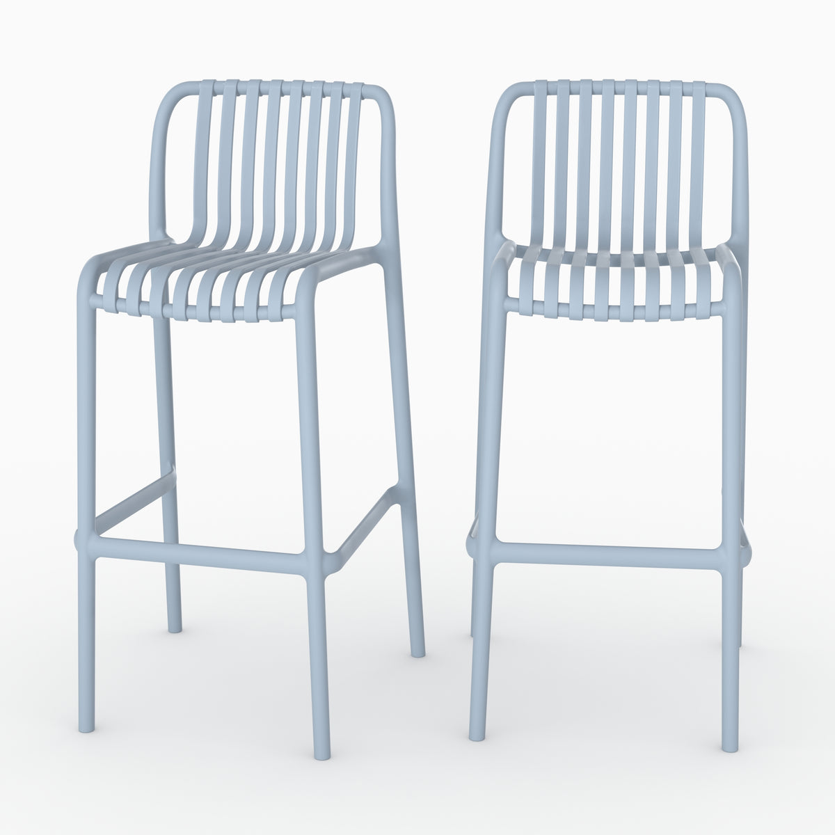 Lot 2 chaises bar Duli bleu pastel 76cm