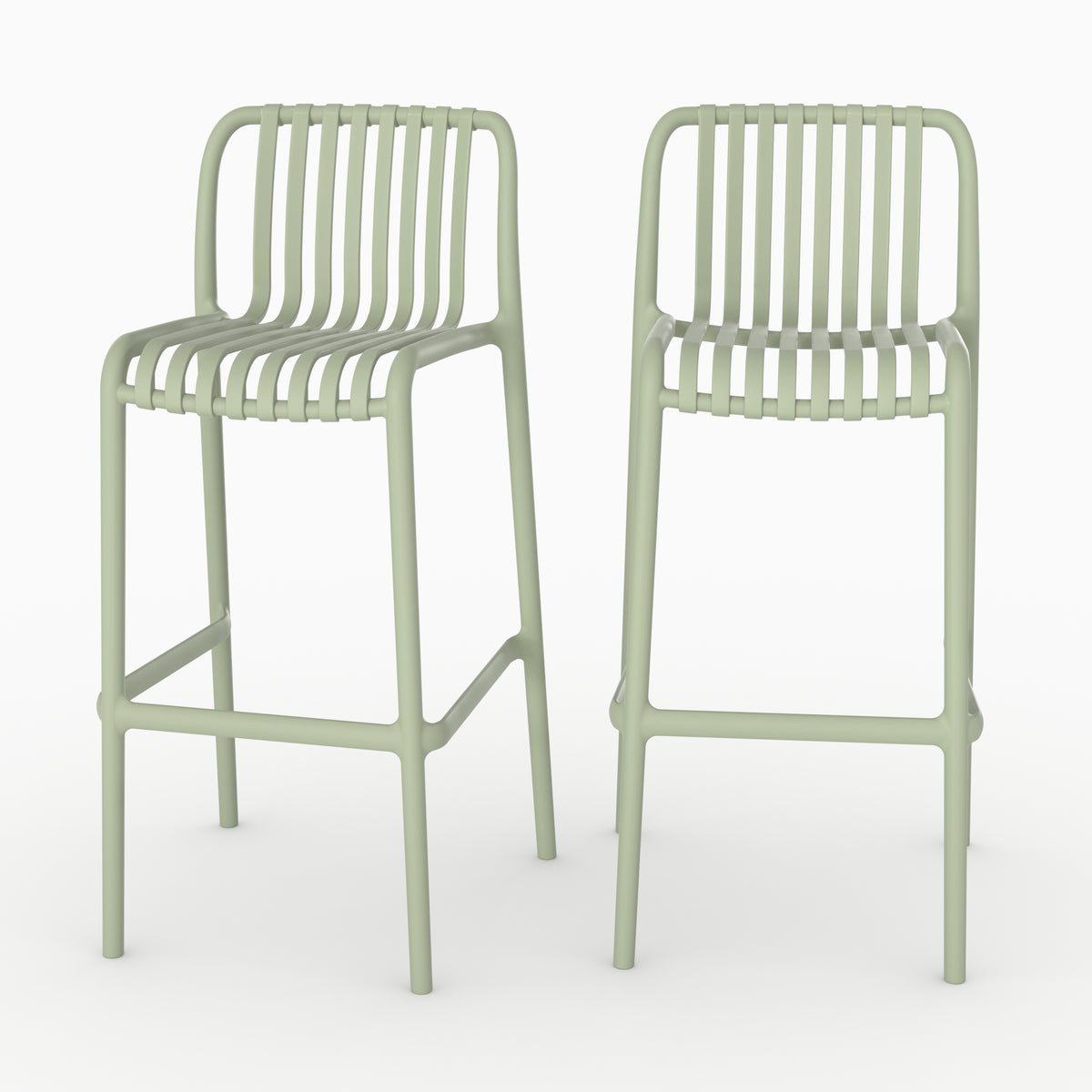 Lot 2 chaises bar Duli vert pastel 76cm