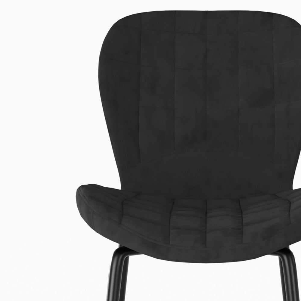 lot 2 chaises de bar mazzia en velours noir 75 cm