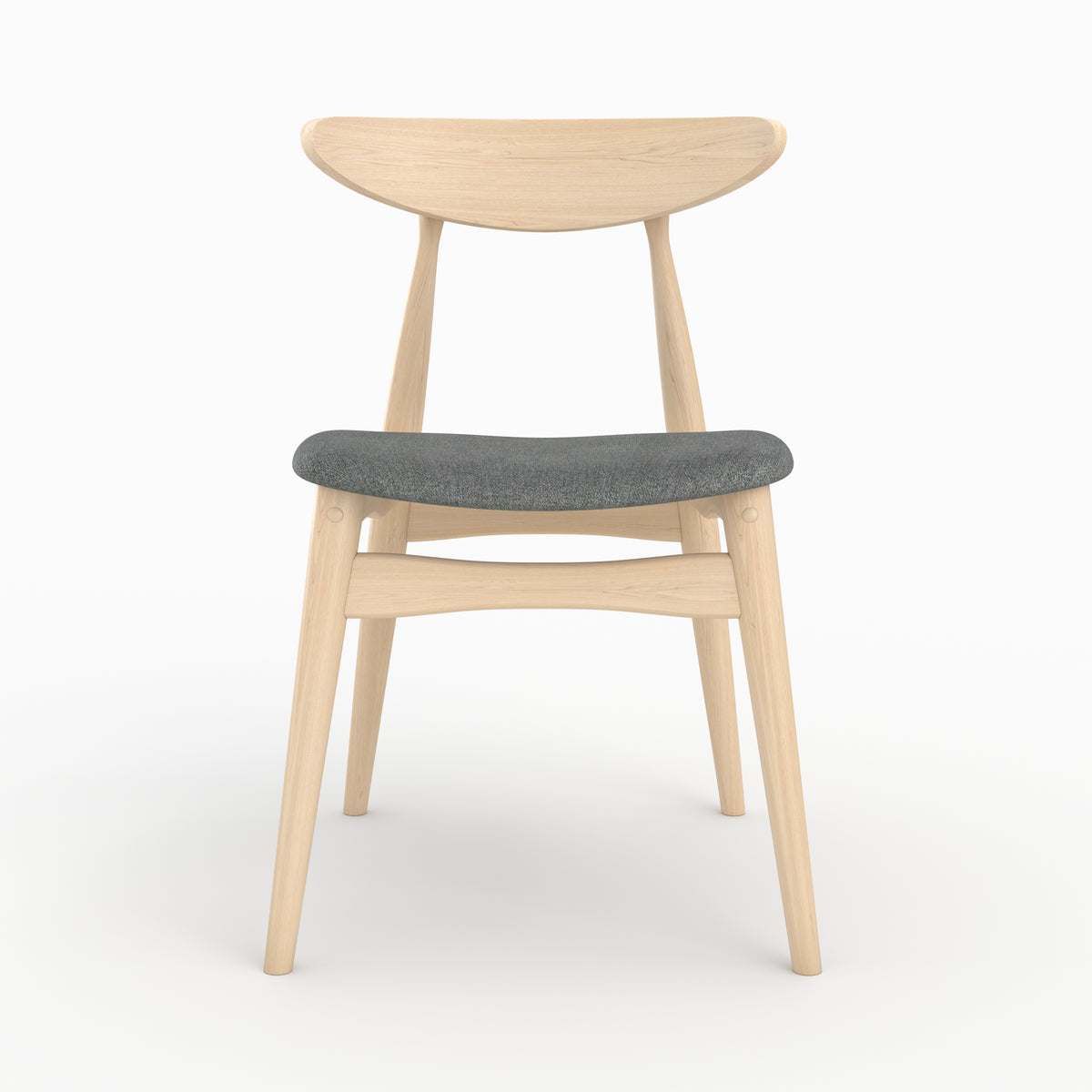 lot 2 chaises josette tissu gris bois hevea clair