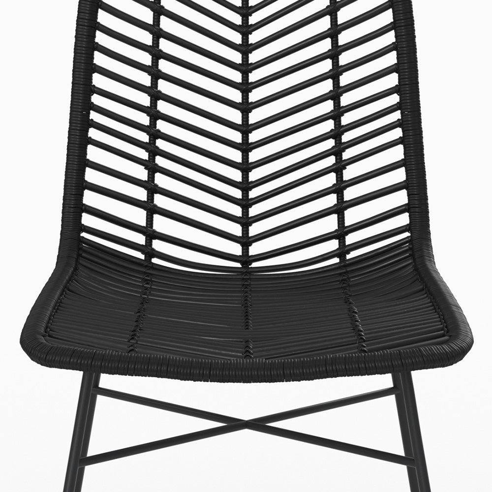 lot 2 chaises noires en rotin tamara