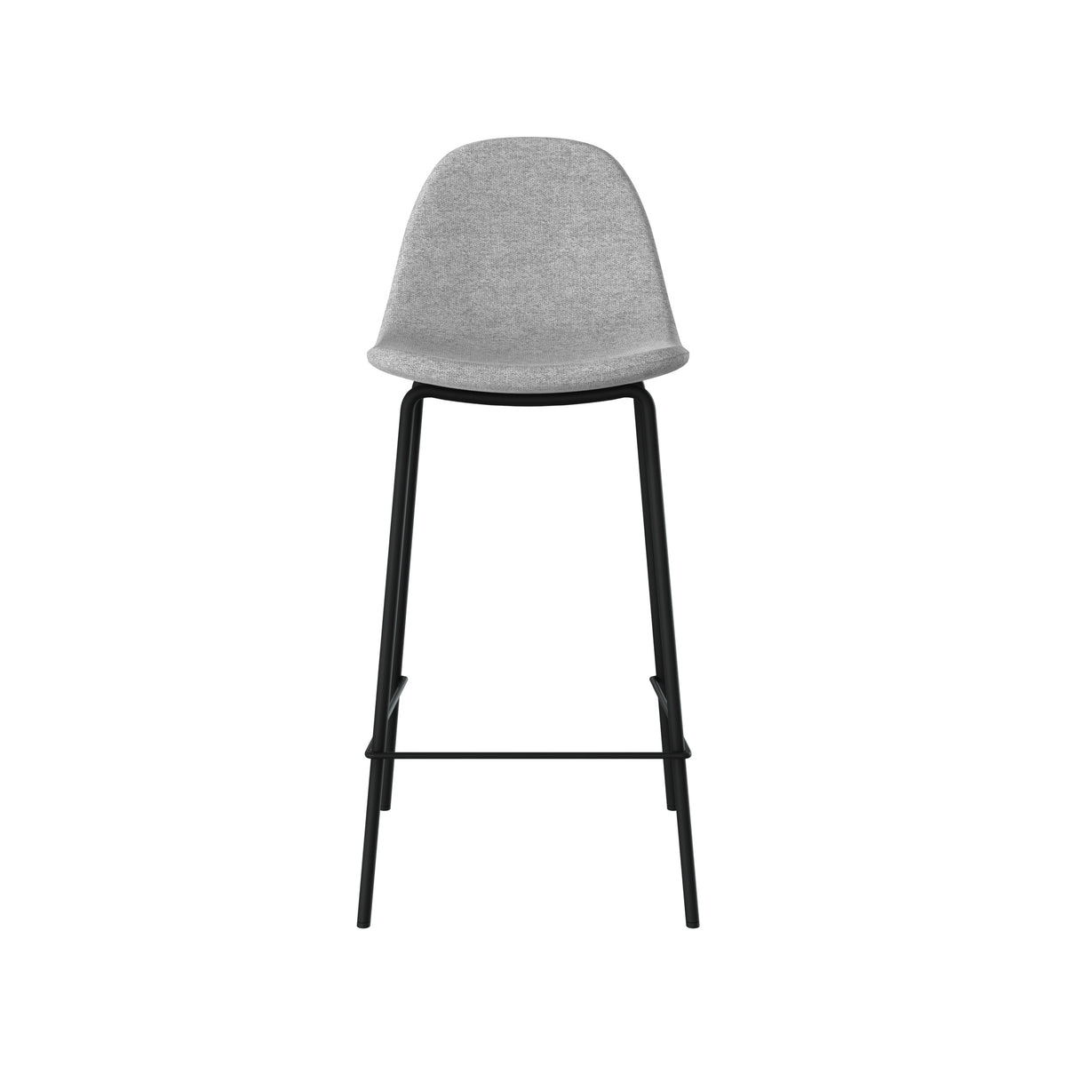lot 2 chaises pour ilot central 65 cm henrik en tissu gris clair chine