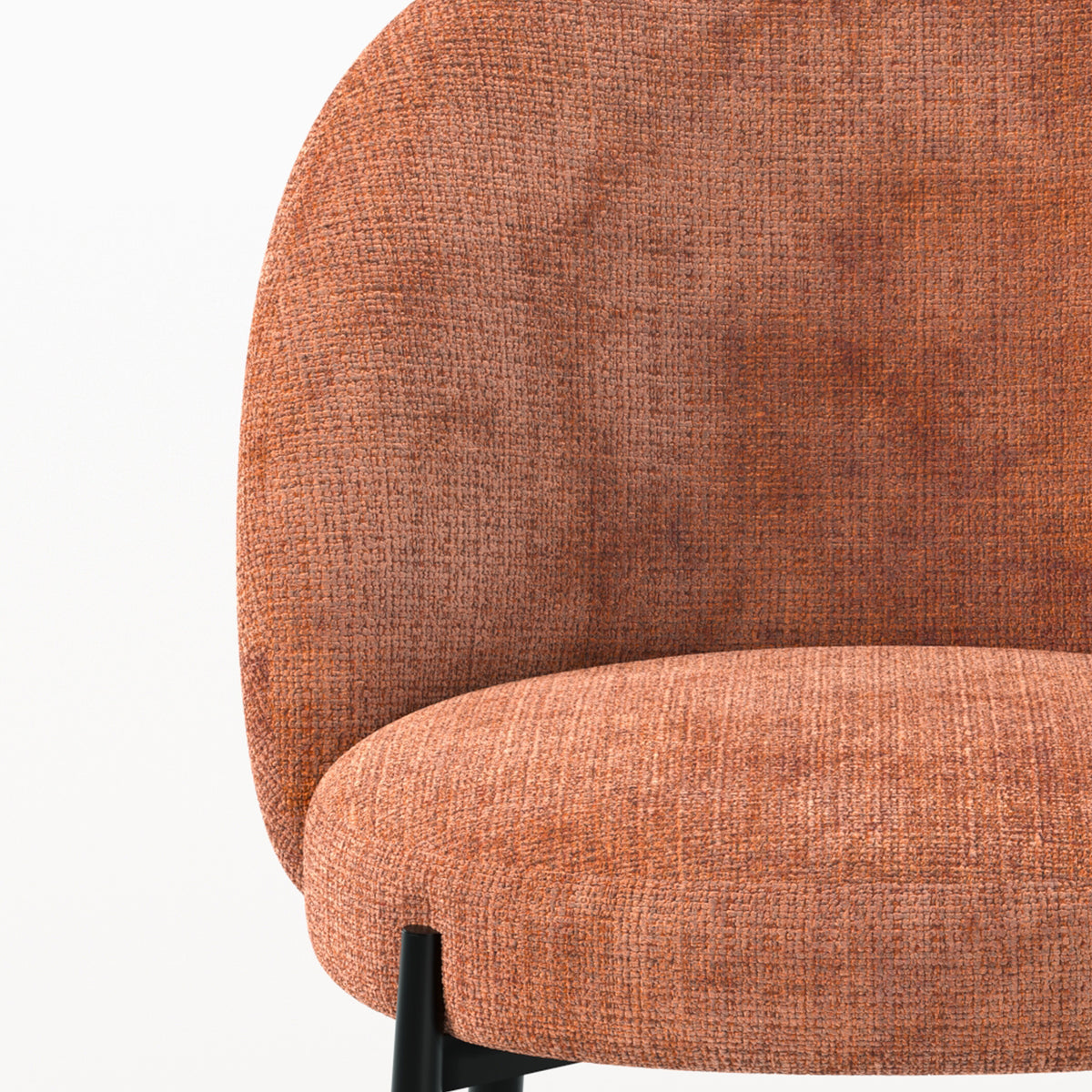 Lot 2 chaises terracotta Pulpy velours chenille métal noir