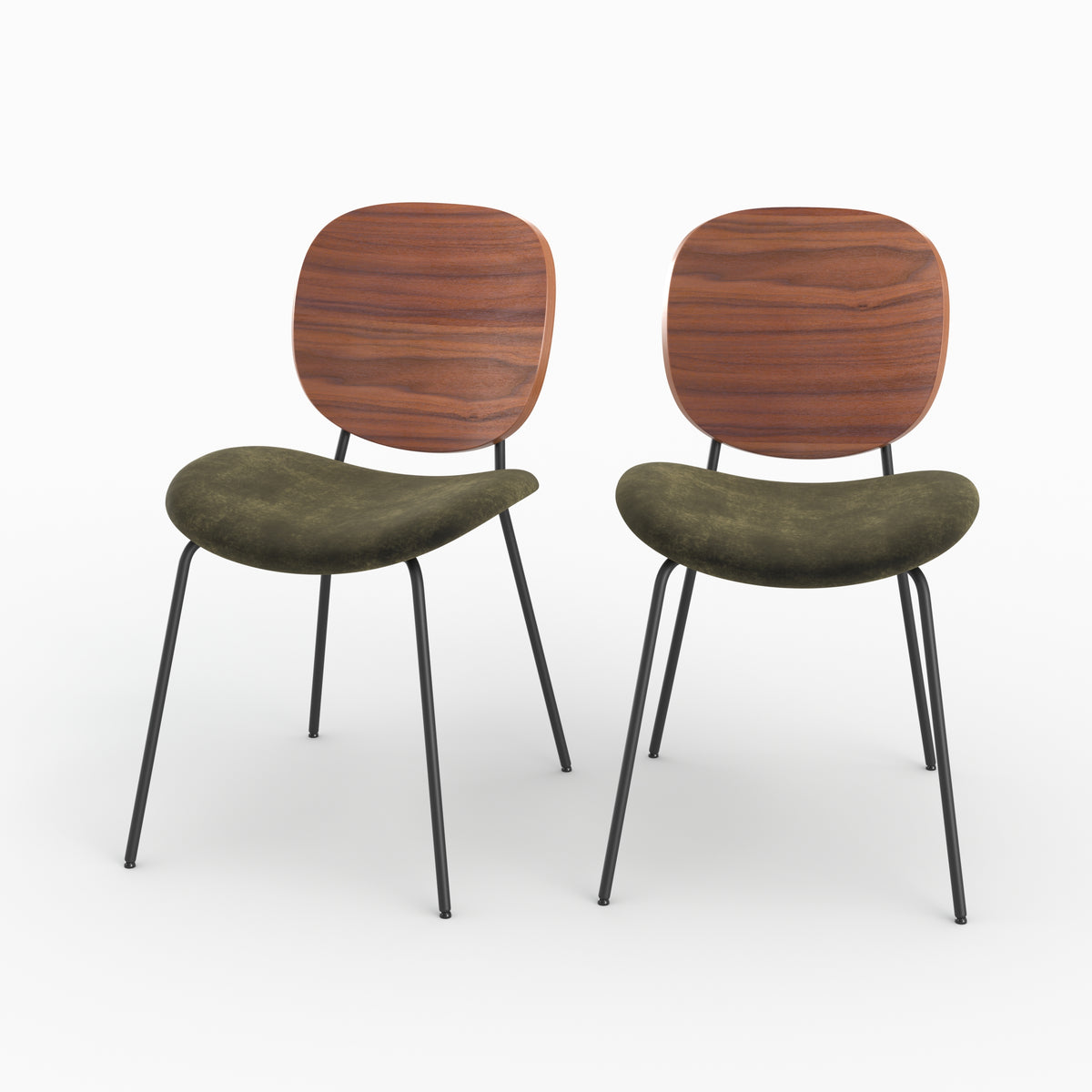 lot 2 simone chaise kaki velours