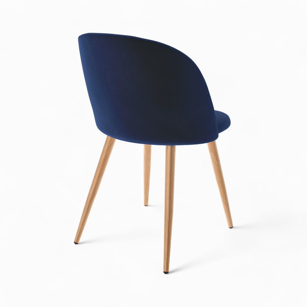 lot 4 chaises cozy en velours bleu fonce et bleu