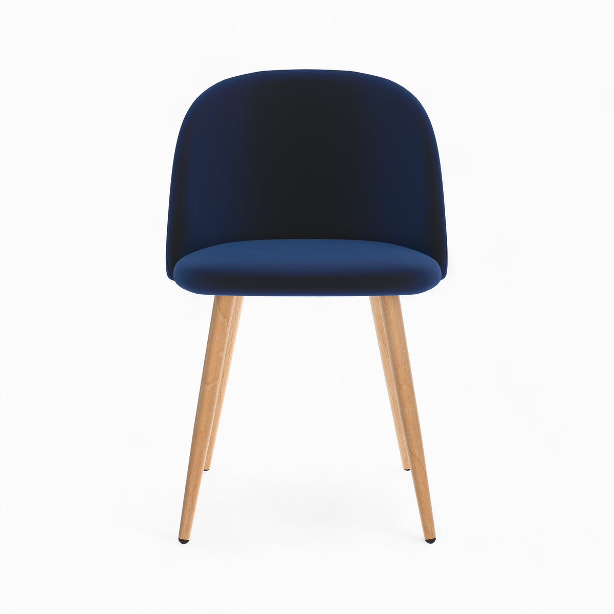 lot 4 chaises cozy velours bleu fonce et bleu