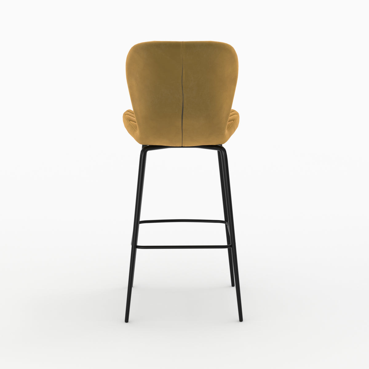 lot 4 chaises de bar mazzia en velours jaune et bleu 75 cm