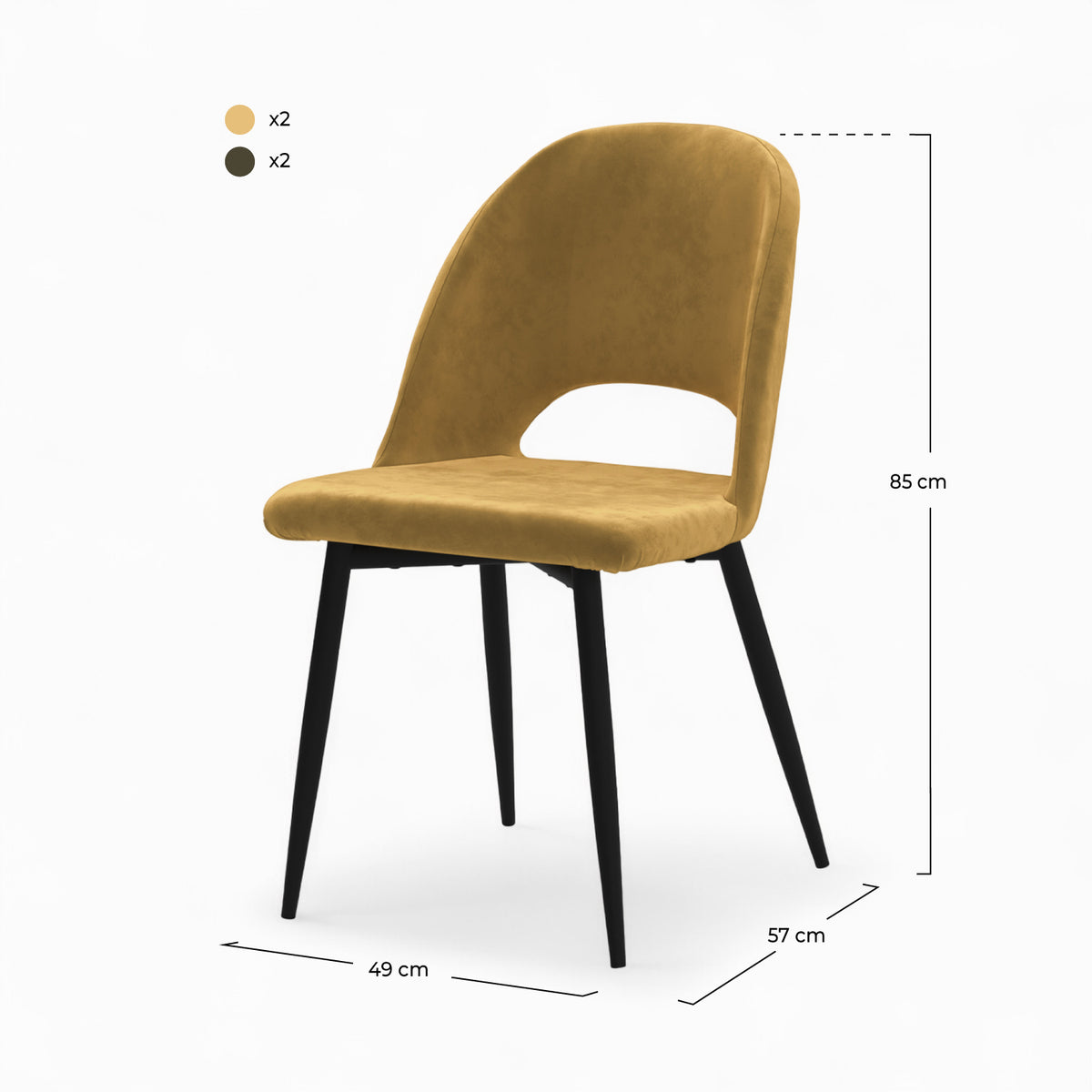 lot 4 chaises penelope jaune vert velours rendez vous deco