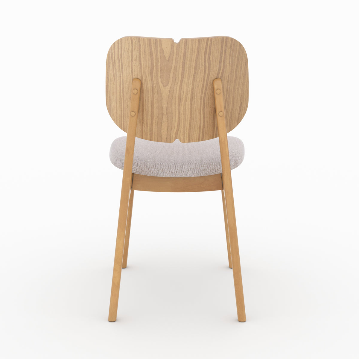 lot de 2 chaises clyde en bois clair et tissu beige