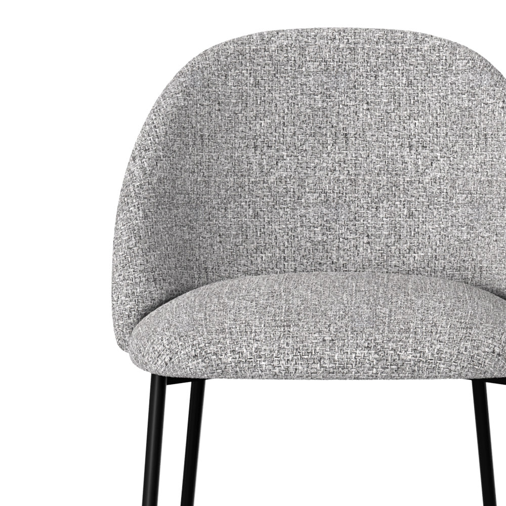 set di 2 sgabelli da bar 66 cm in tessuto grigio Cina Karl