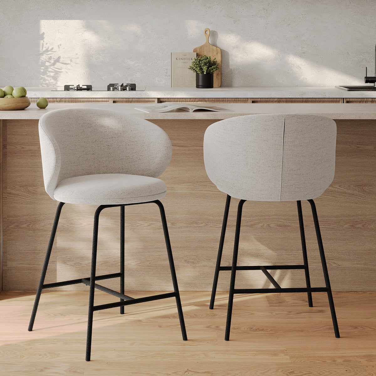lot de 2 chaises de bar gris cecilia