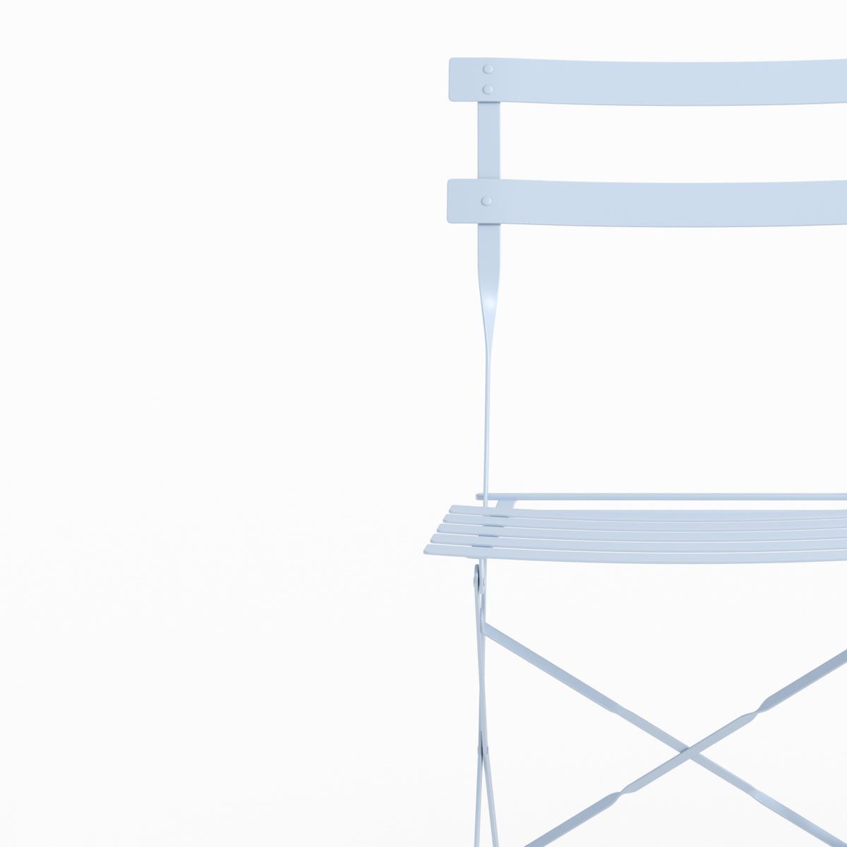 Lot de 2 chaises de jardin Kayla en métal bleu pastel pliantes