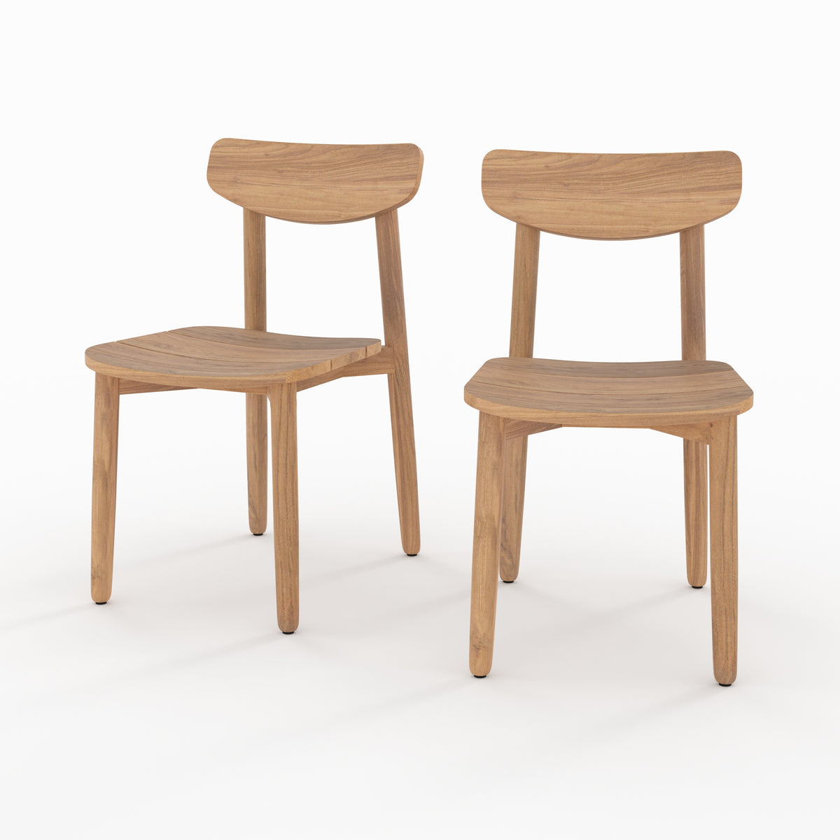 lot de 2 chaises de jardin lufy en bois de teck recycle