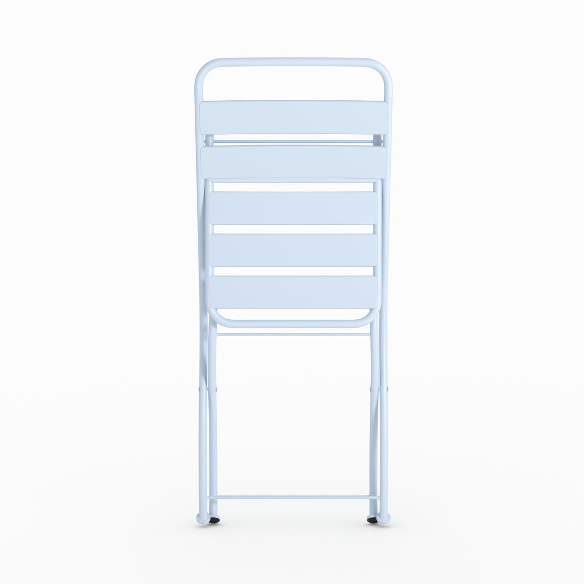 Lot de 2 chaises de jardin Yumi en métal bleu pastel pliantes intérieur